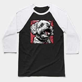 Retro Art Poodle Dog Lover Baseball T-Shirt